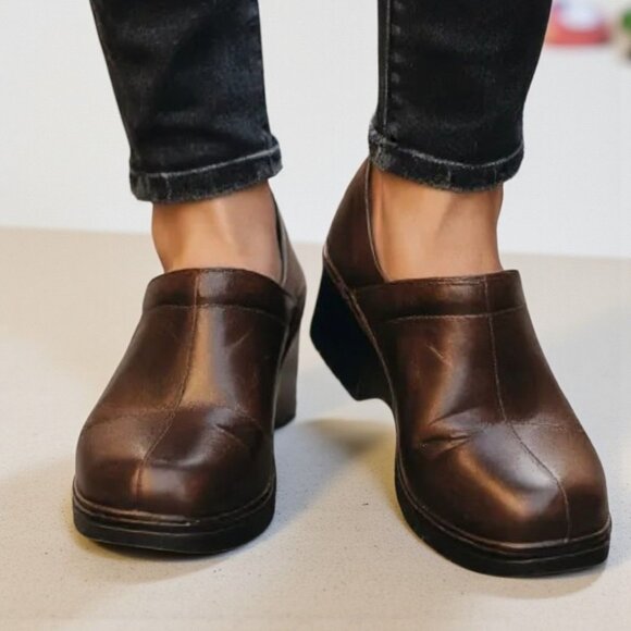 BØC BOC Born Womens Clog Mule Brown Leather Shoe BC6596 Size 7 M | 38 - Picture 1 of 11